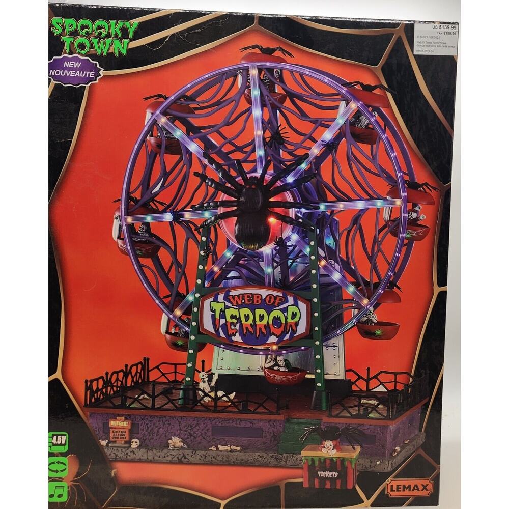 Halloween Lemax Spooky Town 2021 Web Of Terror Ferris Wheel 14823 (New)